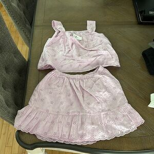 Lilac Eyelet GAPkids Crop Top and Skirt Set